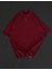 Yakalı Patlı Kısa Kol T-Shirt - Bordo 2