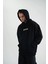 Kapşonlu Double Oversize Dijital Patchli Sweatshirt - Siyah 1