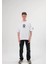 Unisex Bisiklet Yaka Baskılı Oversize T-Shirt - Beyaz 2
