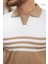 Erkek Çizgi Desenli Yakalı Kısa Kollu T-Shirt 3