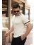 Erkek Yaka ve Kolları Çizgi Detaylı Fermuarlı Kısa Kollu T-Shirt 2