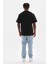 Unisex Baskılı Oversize T-Shirt - Siyah 2