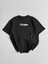 Baskılı Oversize Bisiklet Yaka T-Shirt - Siyah 1