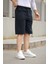 Erkek Beli Bağcıklı ve Düğmeli Bezayağı Kumaş Şort 2