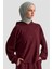 Taşlı Kapüşonlu Sweat 25KD4031 Mürdüm 3