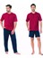Erkek Bordo Çeyizlik Penye 3'lü Pijama Takımı (1 Çift Çorap Hediye) R.o.5.3.z.e.7.0.l.t. 2