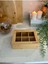 Şeffaf Kapaklı Bambu Çok Bölmeli Çay Kutusu Organizer 24X16X7 cm 1