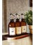3'lü Ahşap Standlı Amber Şişe Seti, Zeytinyağı, Nar Ekşisi, Sirke, Yağdanlık, 300ML 3