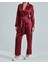 Kadın Bordo Saten Çeyiz Seti 6 Parça Sabahlık Gecelik Pijama Şortlu Takım .r.o.z.2.0.a.l.s.e.l.t 2