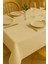 Pamuklu Masa Mutfak Yemek Salon Piknik Bahçe Balkon Otel Cafe Sofra Yılbaşı Krem Sehpa Örtüsü 2