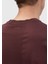 Kiremit Jakarlı Bisiklet Yaka %100 Pamuk T-Shirt 4