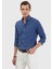 Indigo Düz Casual Fit Dokuma Casual %100 Pamuk Gömlek 1
