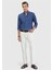Indigo Düz Casual Fit Dokuma Casual %100 Pamuk Gömlek 2