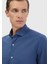 Indigo Düz Casual Fit Dokuma Casual %100 Pamuk Gömlek 4