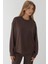 Kadın Modal Touch Basic Sweatshirt Brown 1