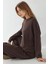 Kadın Modal Touch Basic Sweatshirt Brown 2