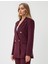 Bordo Metal Düğme Detaylı Gabardin Ceket 3