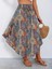 Kadın Beli Lastikli Bağcıklı Asimetrik Kesim Detaylı Desenli Bürümcük Etek 4