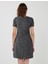Gri Melanj Yuvarlak Yaka Kısa Kollu Örme Elbise 5