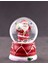 Noel Baba Hediye Torbası Temalı Mini Boy Işıklı Yılbaşı Kar Küresi 6.5 cm B 2