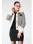 Baskılı Peluş Ceket Beyaz - 27763-BEYAZ 1