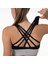 Siyah Gri Yüksek Destekli Sırt Detaylı Kaplı Spor Sütyeni 3