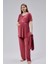 Pamuklu Kruvaze Yaka Lohusa ve Günlüğe Uygun Pijama Sabahlık Takımı 4