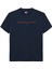 Tommy Hılfıger Erkek Marka Logolu Organik Pamuklu Bisiklet Yakalı Günlük Kullanıma Uygun 1lacivert1 T-Shirt DM0DM20744 0gz 1