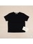 Kadın Kısa Kol Yazlık Dar Basic Siyah Crop Tişört 2