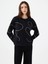 Regular Fit Siyah Kadın Sweatshirt LF2040682 1