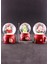 3 Adet Yılbaşı Noel Baba ve Kardan Adam Temalı Mini Boy Işıklı Kar Küresi 6,5 cm A 1