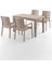 King 4 Kişilik Rattan Masa Sandalye Takımı Cappuccino 1
