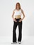 Kadın Ekru Pamuk Dokulu Regular Fit Crop 1