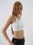 Kadın Ekru Pamuk Dokulu Regular Fit Crop 2