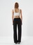 Kadın Ekru Pamuk Dokulu Regular Fit Crop 5