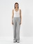 Kadın Gri Pamuk Dokulu Oversize Sweat Pantolon 1