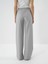 Kadın Gri Pamuk Dokulu Oversize Sweat Pantolon 4