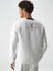 Erkek Ekru Pamuk Dokulu Regular Fit Sweatshirt 4