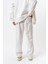 Erkek 7 Şerit Detaylı Kışlık Doubleface Baggy Eşofman Altı Ekru 4