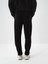 Erkek Siyah Lüks Dokulu Soft Kadife Slim Fit Sweat Pantolon 5