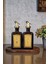 Şık Ahşap Stantlı Amber Gold Zeytinyağı ve Sirke Şişesi Çift Set 4