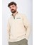 Kontrast Fermuarlı Dik Yaka Sweatshirt , Şardonlu 3 Iplik , Göğüs Nakış Detaylı,sweatshirt Erkek 1