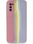 Samsung Galaxy A03S Kılıf Ebruli Lansman Silikon - Pembe-Lila 1