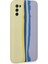 Samsung Galaxy A03S Kılıf Ebruli Lansman Silikon - Sarı-Lila 3