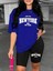 Kadın New York Baskılı T-Shirt, Scuba Dalgıç Kısa Tayt Takım ( Tayt Tişört Takım ) 1