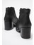 Kadın Bağcıklı Topuklu Bot Siyah Cilt 4