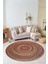 Dekoratif Yıkanabilir, Yuvarlak Kaymaz Tabanlı, Yuvarlak Salon Oturma Odası Halısı - WOOPAMUK504 2