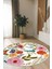 Dekoratif Yıkanabilir, Yuvarlak Kaymaz Tabanlı, Salon - Oturma Odası Halısı- FR69 3