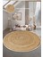 Dekoratif Yıkanabilir, Yuvarlak Kaymaz Tabanlı, Yuvarlak Salon Oturma Odası Halısı - WOOPAMUK521 1
