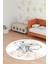 Dekoratif Yıkanabilir, Yuvarlak Kaymaz Tabanlı, Salon - Yuvarlak Çocuk Odası Halısı - WOOPAMUK150 3